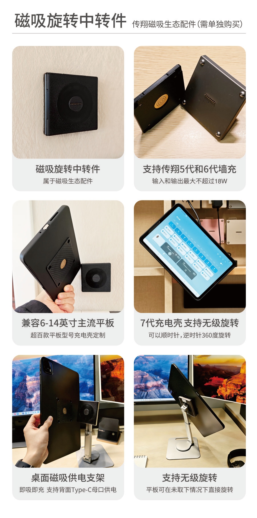 墙充旋转磁吸配件